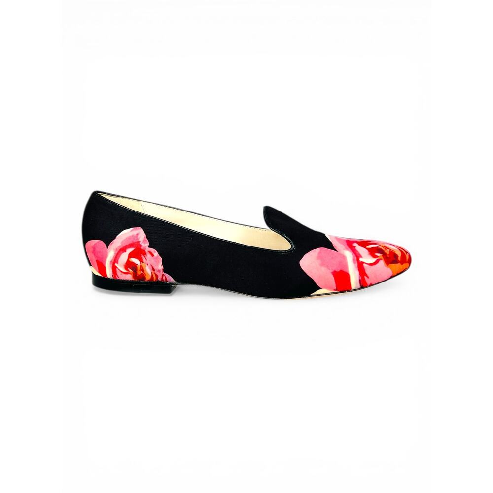 Cole Haan Deacon Black Floral Loafer Slip On Flat Shoes Women's Size 8 EUC w/Box